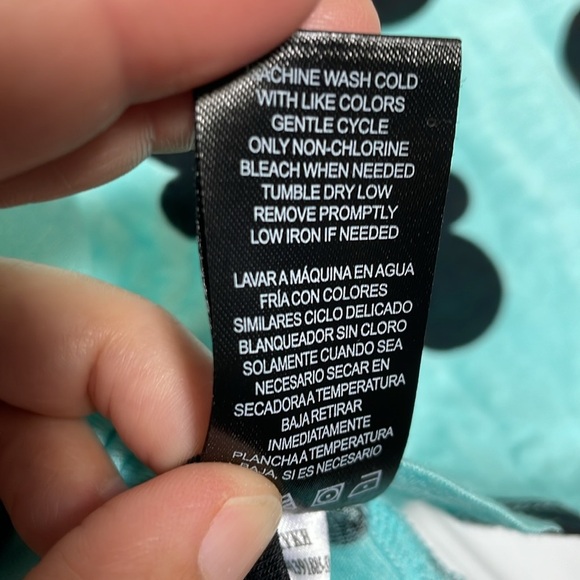 Women’s L Aqua Disney Shirt Mickey Mouse ears pjs top short sleeve 5% spandex - Picture 9 of 9